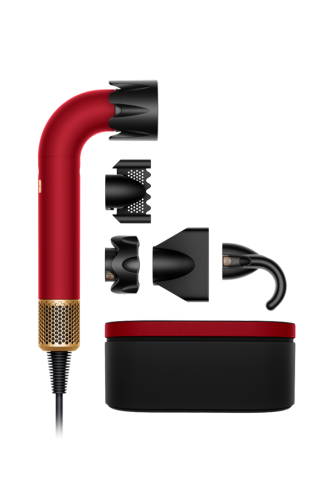 Фен Dyson HD17 Supersonic R Straight+Wavy бархатно‑красный/золото